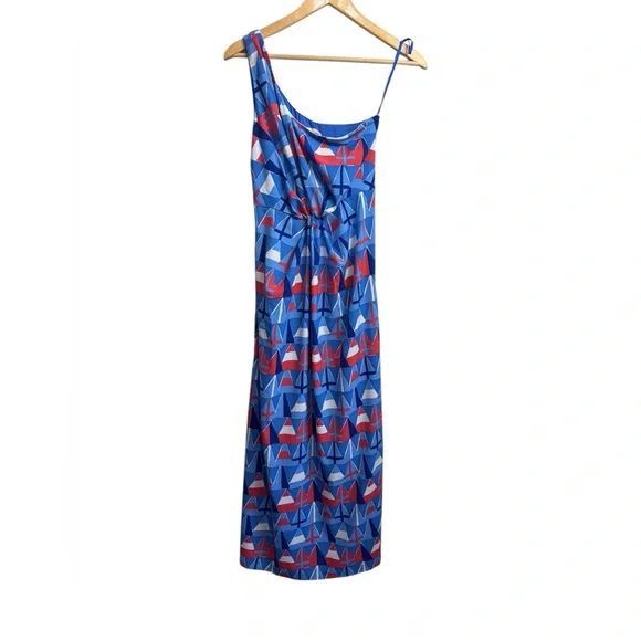 Vineyard Vines One Shoulder Maxi Americana Sailboat Dress NWT Size 2/ Small - Picture 4 of 8